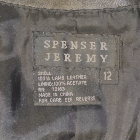 Spenser Jeremy 100% Lamb leather blk jacket, 12, NWOT. - Picture 8 of 11